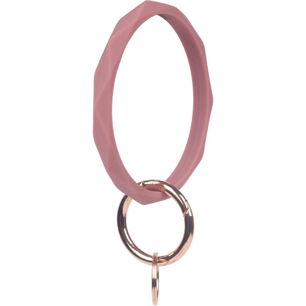 Silicone Wrist Rhombic Keychain Circle Bracelet Rubber Bangle Round Keyring
